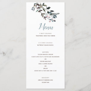 Menu Crest jardin   Script Mariage bleu blanc
