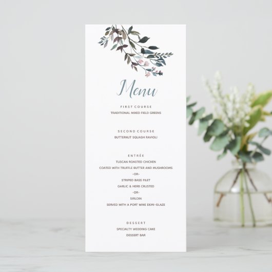 Menu Crest jardin | Script Mariage bleu blanc (Debout devant)