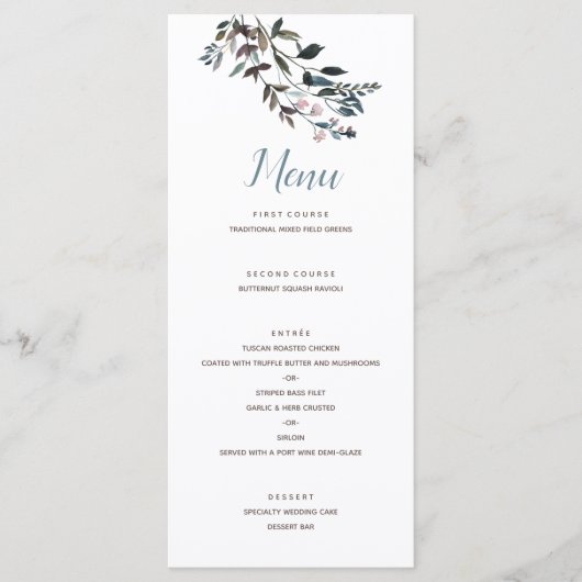 Menu Crest jardin | Script Mariage bleu blanc (Devant)