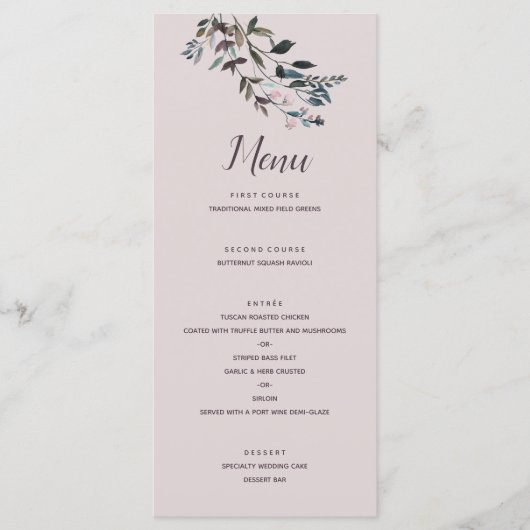 Menu Crest jardin | Script Mariage floral mauve (Devant)