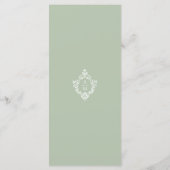 Menu Crest Sage Vert Monogramme Vintage Mariage élégant (Dos)