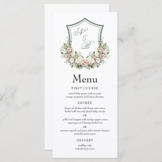 Menu Crête florale rose (Devant / Derrière)