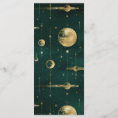 Menu Croissant de Lune de Mariage en Or Émeraude Célest (Dos)
