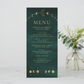 Menu Croissant de Lune de Mariage en Or Émeraude Célest (Debout devant)