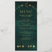 Menu Croissant de Lune de Mariage en Or Émeraude Célest (Devant)