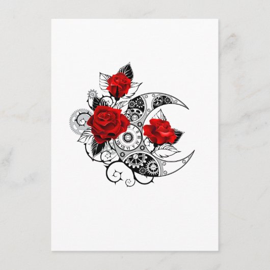 Menu Croissant mécanique avec roses rouges (Devant)