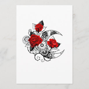 Menu Croissant mécanique avec roses rouges