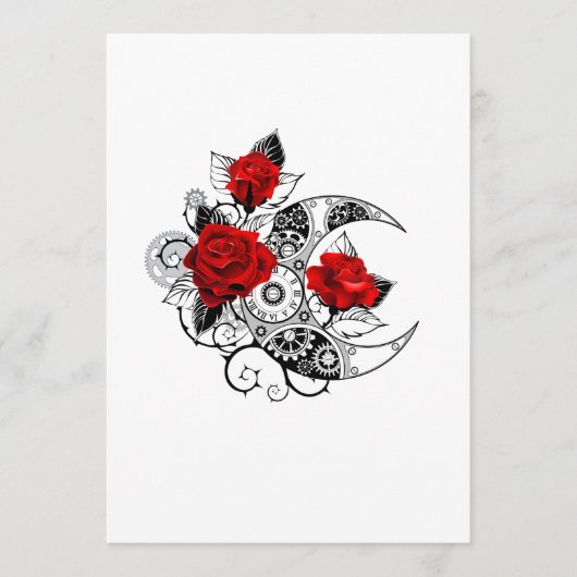 Menu Croissant mécanique avec roses rouges (Devant)