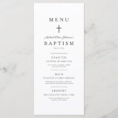 Menu Croix Religieuse Élégante Baptême Garçon (Devant)