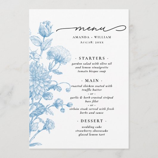 Menu Croquis Floral (Devant)