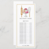 Menu Cuisinier boulanger pâtissier Chef Aquarelle Usten (Devant / Derrière)