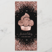 Menu Cupcake Bakery Pastry Chef Glitter Drips Rose Gold (Dos)