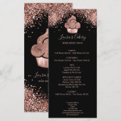 Menu Cupcake Bakery Pastry Chef Glitter Drips Rose Gold (Devant / Derrière)