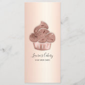 Menu Cupcake Bakery Pastry Chef Glitter Drips Rose Gold (Dos)