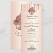 Menu Cupcake Bakery Pastry Chef Glitter Drips Rose Gold (Devant / Derrière)