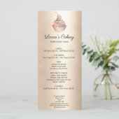 Menu Cupcake Home Bakery Rustic Vintage (Debout devant)