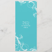 Menu Curacao bleu Swirl Filigree (Dos)