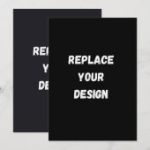 Menu Custom black simple Design Add Photo or Text (Devant / Derrière)