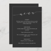 Menu Custom Minimalist Classic Black Wedding Dinner (Devant / Derrière)