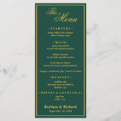 Menu Custom Monogram Golf Theme Wedding (Devant)