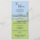 Menu Custom Watercolor Golf Theme Wedding  (Devant)