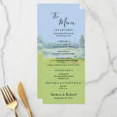 Menu Custom Watercolor Golf Theme Wedding
