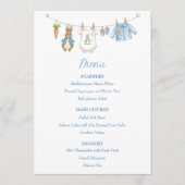 Menu Cute Bunny Rabbit Boy Clothesline Baby Shower  (Devant)