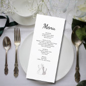 Menu Cute Cats Dessin Réception De Mariage Simple