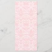 Menu Cute Coquette Pink Bow Damask Baby Girl Douche (Dos)