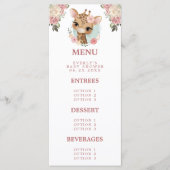 Menu Cute Floral Giraffe Aquarelle fille Baby shower (Devant)