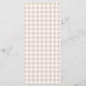 Menu Cute Hare And Carrots Beige Gingham Easter Brunch (Dos)