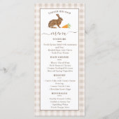Menu Cute Hare And Carrots Beige Gingham Easter Brunch (Devant)