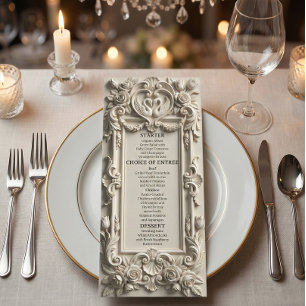 Menu Cygne de style Renaissance européenne orné