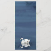 Menu Cygne floral blanc sur le mariage bleu (Dos)