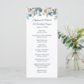 Menu Cygne floral blanc sur le mariage bleu (Debout devant)