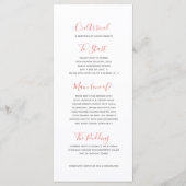 Menu Dab mariage du corail vivant (Dos)