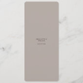 Menu D'Abord Nous Dînons Taupe Tropical Floral Mariage (Dos)