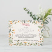 Menu Daffodiles botaniques Daisy Peony Flowers Mariage (Debout devant)
