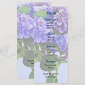 Menu Dainty Blue Hydrangea (Devant / Derrière)
