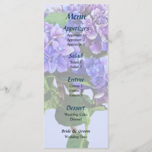 Menu Dainty Blue Hydrangea
