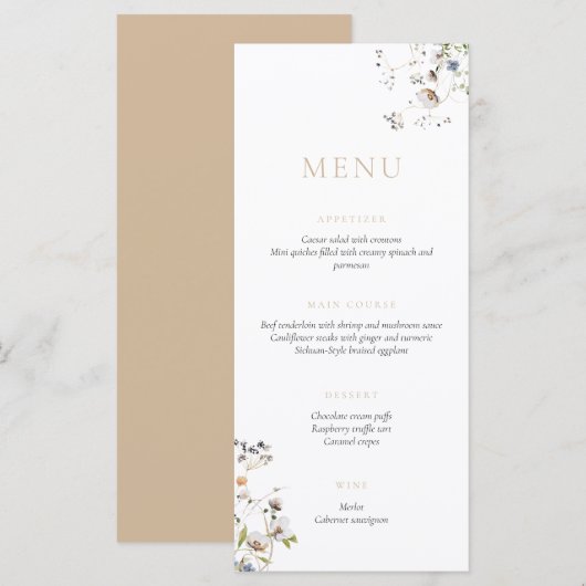 Menu Dainty Fleur sauvage Soft Tan (Devant / Derrière)