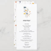 Menu Dainty Floral Fleur sauvage Mariage (Devant / Derrière)