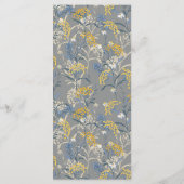 Menu Daisy Botanique Floral Jaune & Bleu Marine Dîner (Dos)