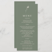 Menu Dandelion bohémien à fleurs vertes Sage (Devant / Derrière)