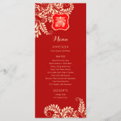 Menu d'anniversaire bilingue chinois "Longévité" ( (Devant)