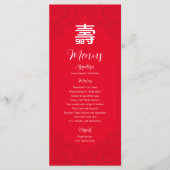 Menu d'anniversaire chinois "Longévité" (RED) (Devant)