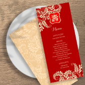 Menu d'anniversaire chinois "Longévité" (RED)