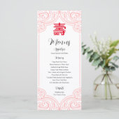 Menu d'anniversaire chinois "Longévité" (WHITE) (Debout devant)