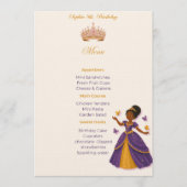 Menu d'anniversaire de princesse (Devant)