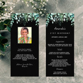 Menu d'anniversaire eucalyptus verdure photo faits
